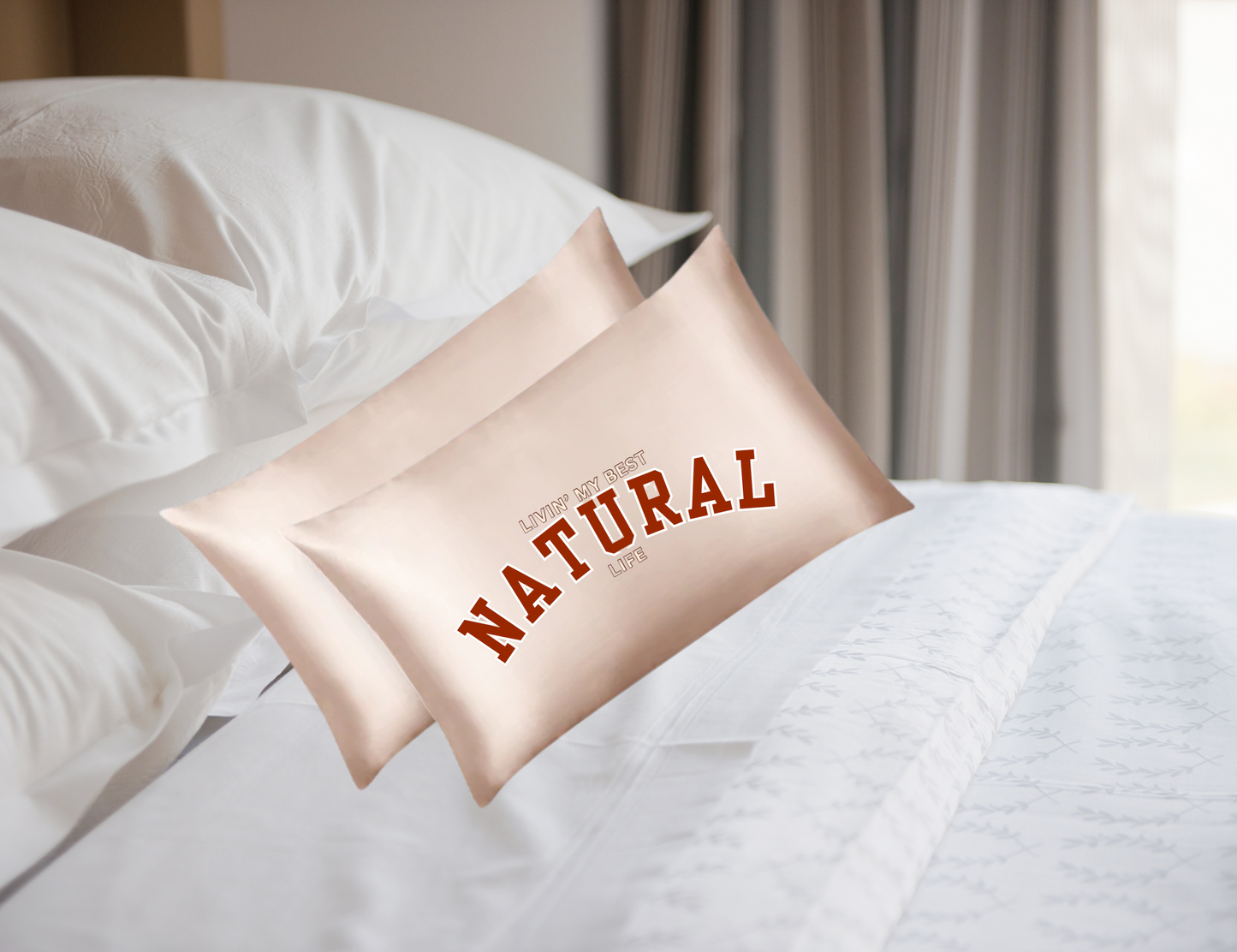 Satin Pillow Case-Living my best NATURAL life